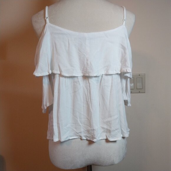 TIMING SIZE M RUFFLE LAYER SPAGHETTI STRAP OFF SHOULDER TOP - Picture 5 of 9